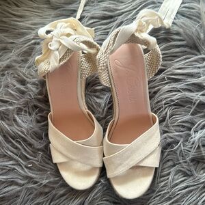 J Crew lace up espadrille wedge sandal